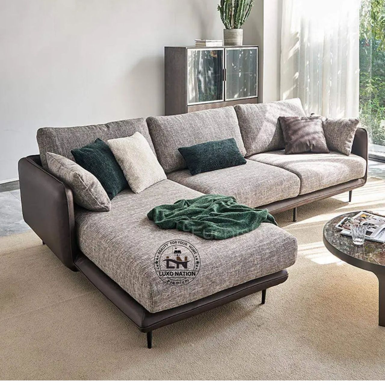 Luxo Nation Luxury L-Shaped Sofa – Modern, Stylish & Space-Saving